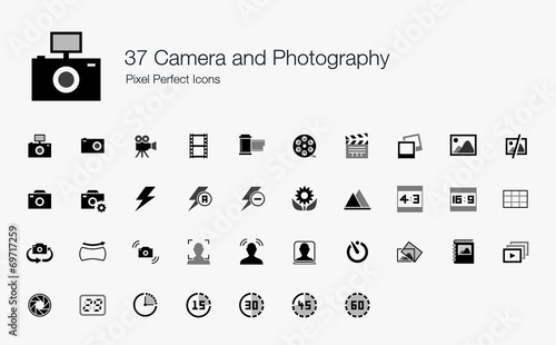37 Camera and Photography Pixel Perfect Icons
