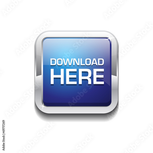 Download Here Glossy Shiny Rounded Corner Vector Button