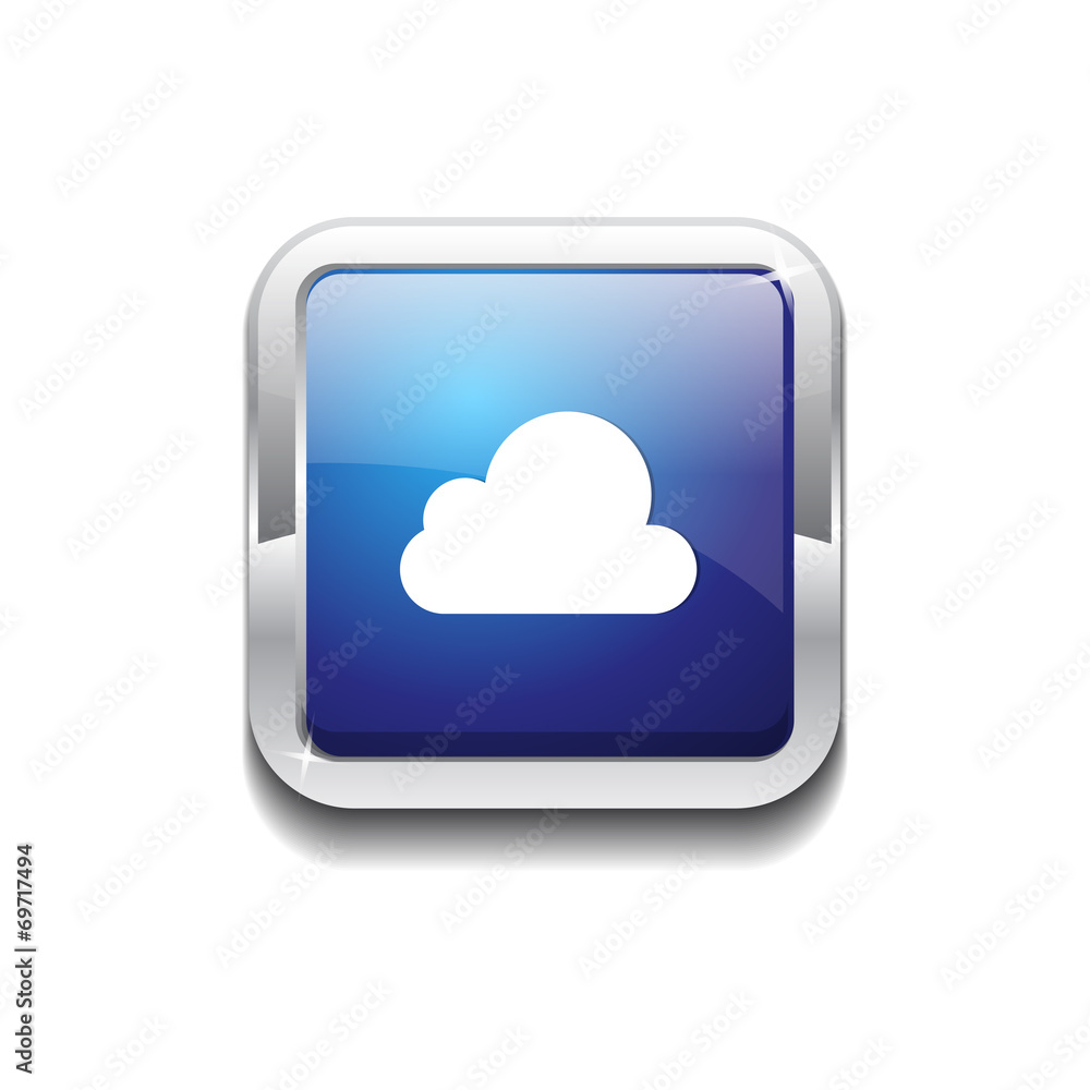 Cloud Rounded Corner Vector Blue Web Icon Button Cloud Rounded Corner Vector Blue Web Icon Button