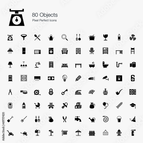 80 Objects Pixel Perfect Icons