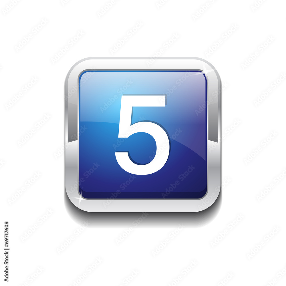 5 Number Rounded Corner Vector Blue Web Icon Button 5 Number Rounded Corner Vector Blue Web Icon Button