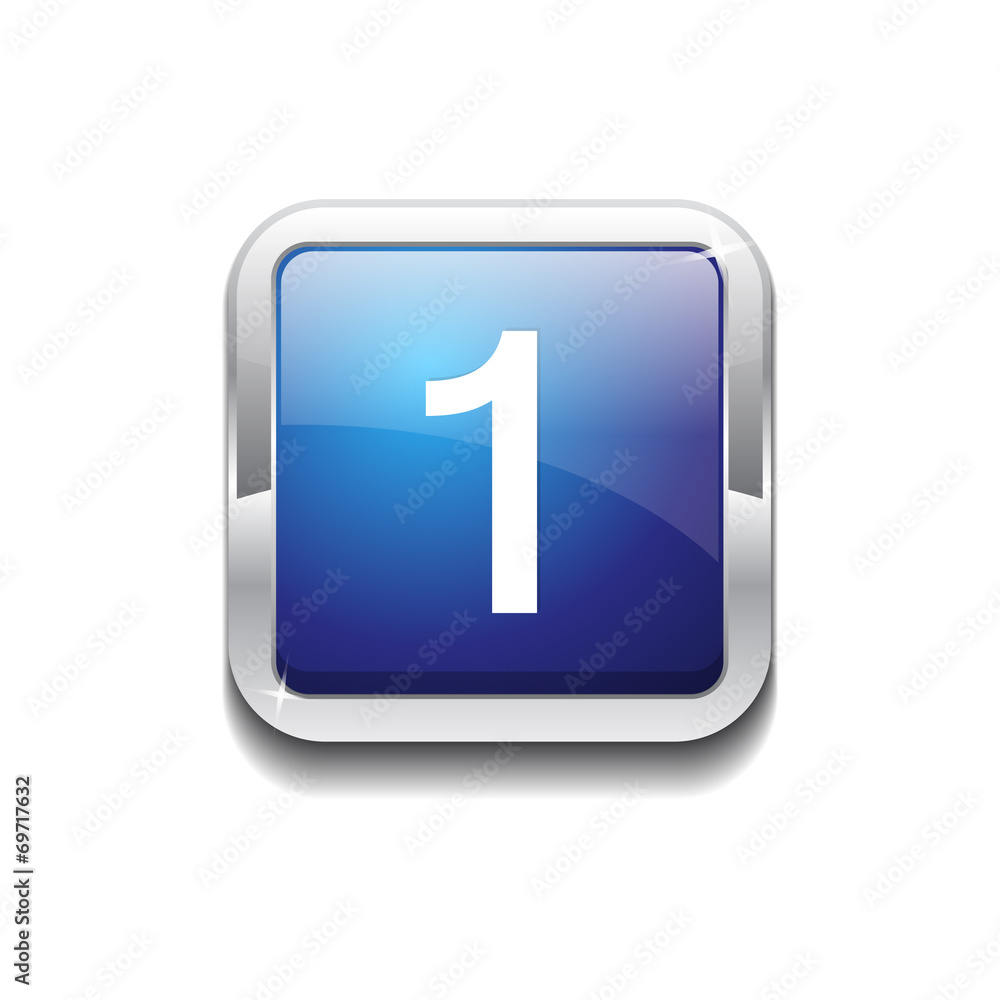 1 Number Rounded Corner Vector Blue Web Icon Button 1 Number Rounded Corner Vector Blue Web Icon Button