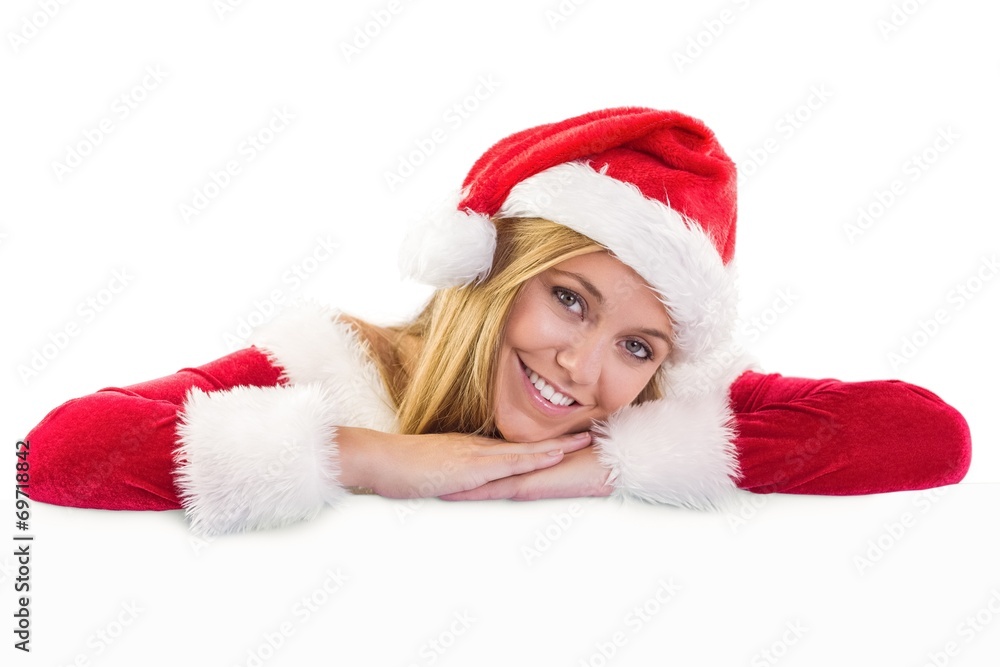 Festive blonde smiling at camera Festive blonde smiling at camera