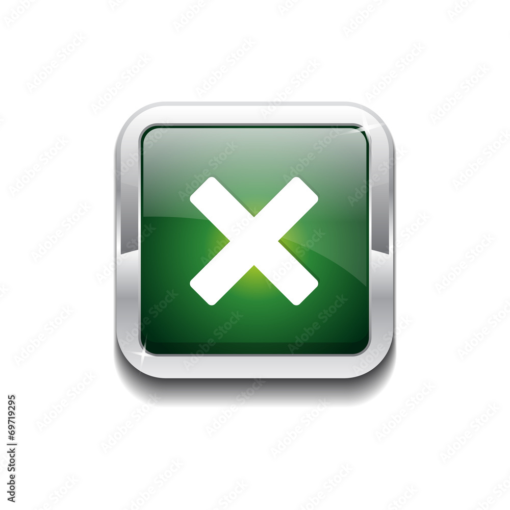 Cross Rounded Rectangular Green Vector Web Button Icon Cross Rounded Rectangular Green Vector Web Button Icon