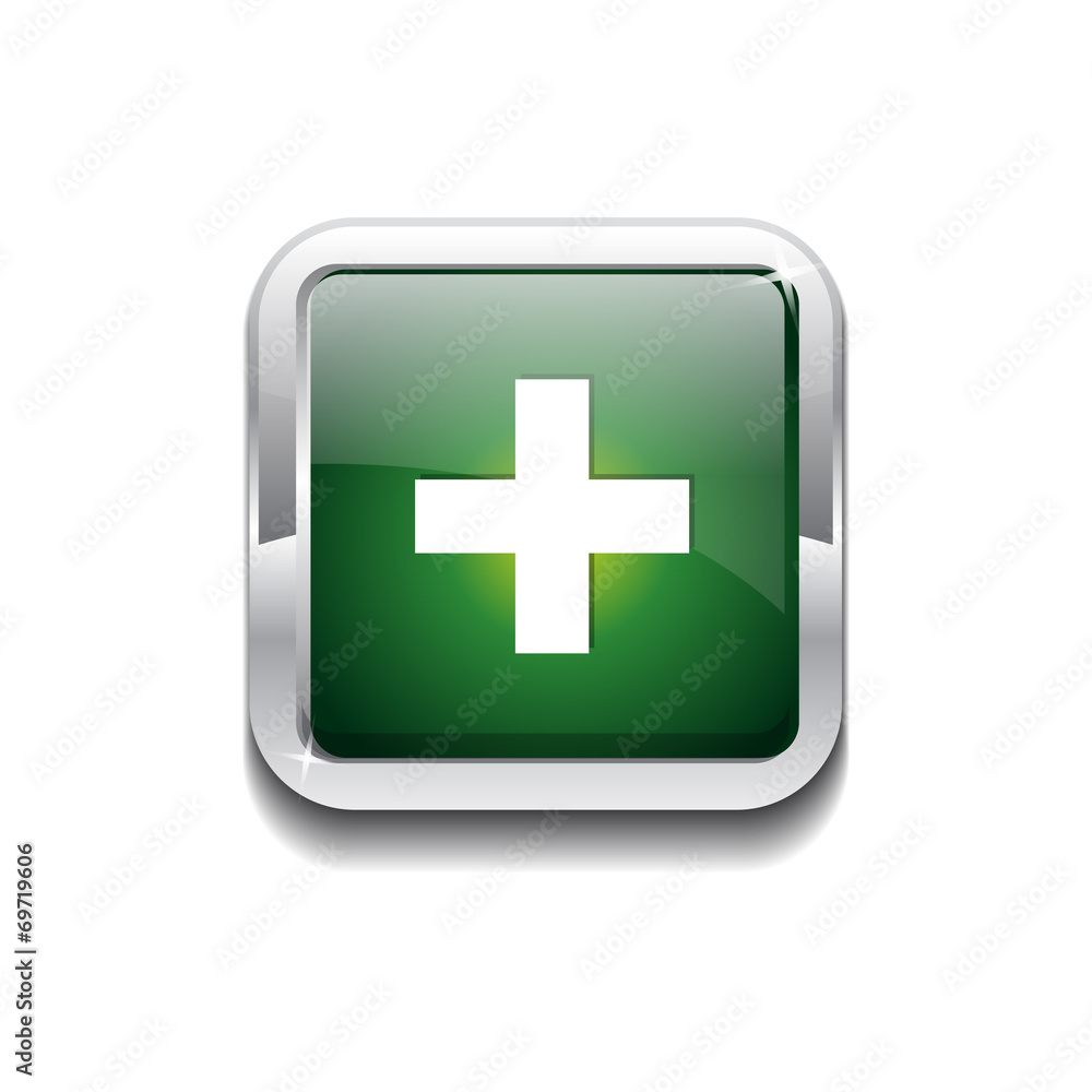 Plus Rounded Rectangular Vector Green Web Icon Button Plus Rounded Rectangular Vector Green Web Icon Button