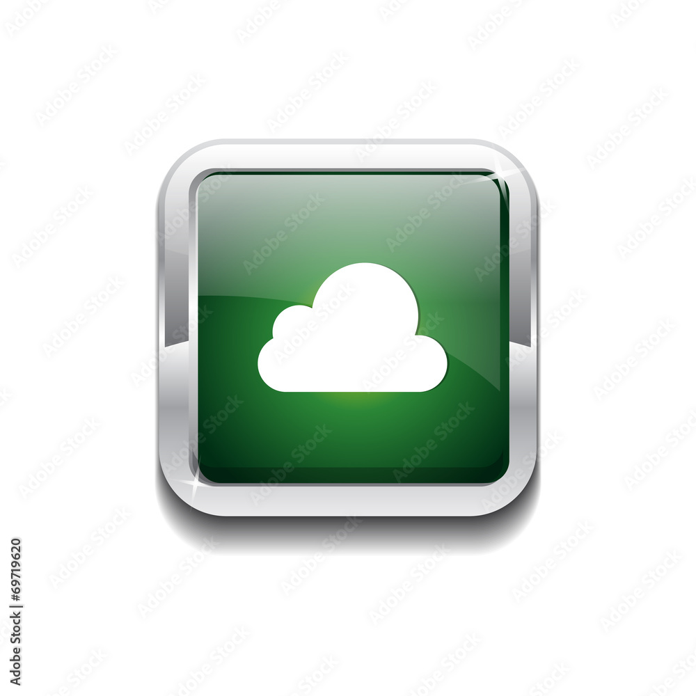 Cloud Rounded Rectangular Vector Green Web Icon Button Cloud Rounded Rectangular Vector Green Web Icon Button