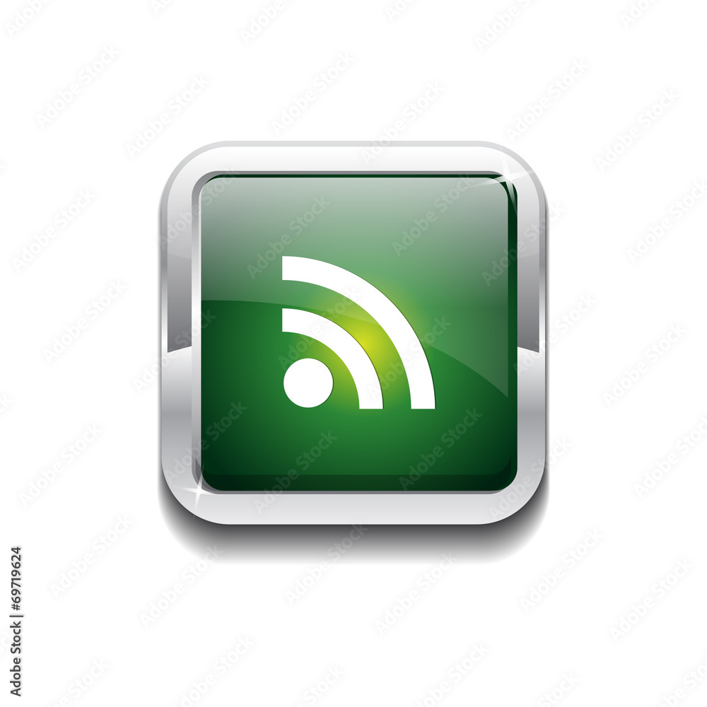RSS Rounded Rectangular Vector Green Web Icon Button RSS Rounded Rectangular Vector Green Web Icon Button