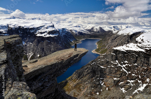 Hiker on Trolltunga  Norway