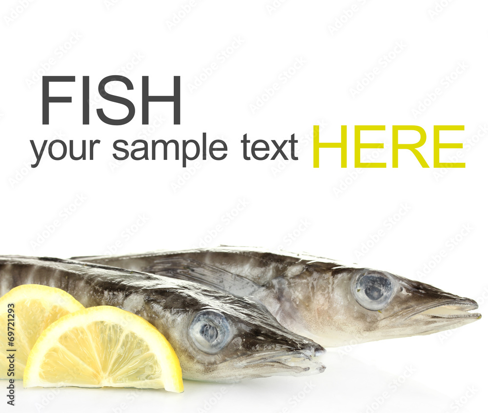 Fishes with lemon isolated on white Fishes with lemon isolated on white
