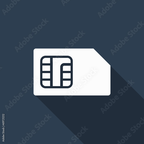 sim card icon with long shadow