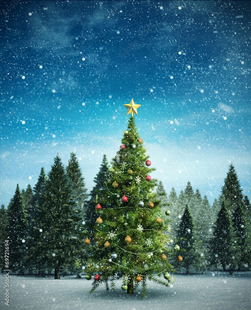 Composite image of christmas tree Composite image of christmas tree