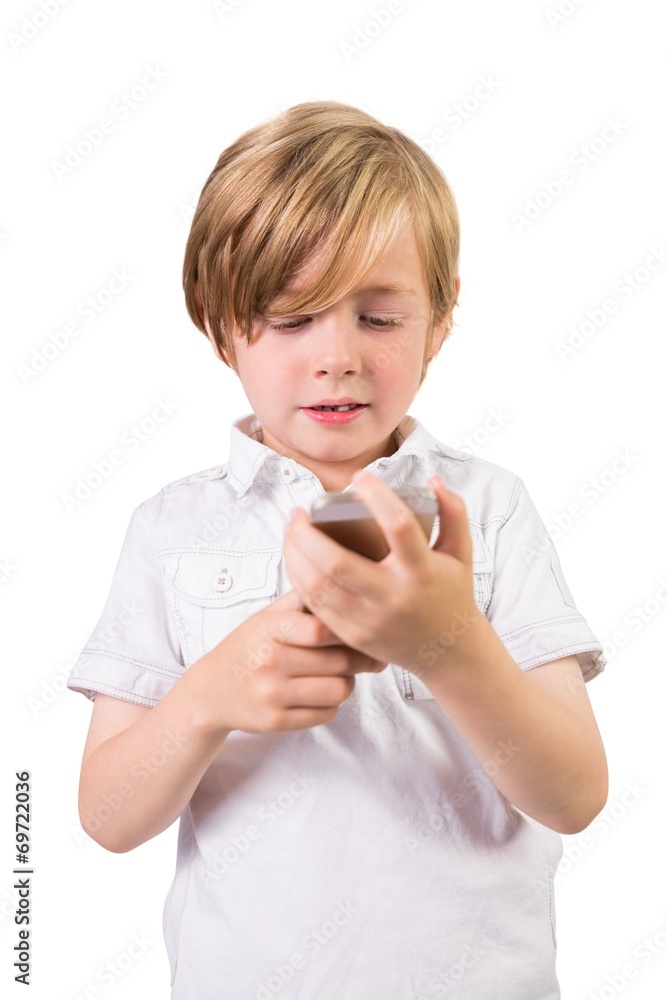Student using a mobile phone
