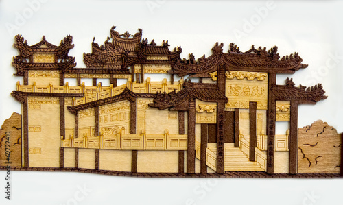 Photography chinese old building carving