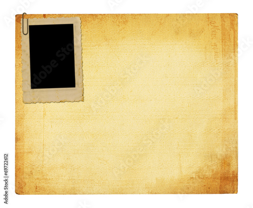 Old vintage paper with grunge frames for photos