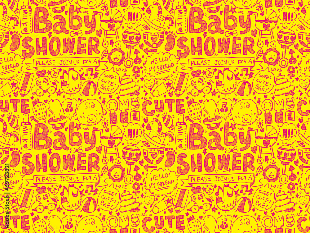 seamless doodle baby pattern seamless doodle baby pattern