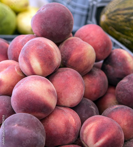 Peaches in the market