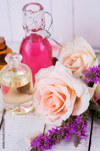 Essential aroma oil with roses