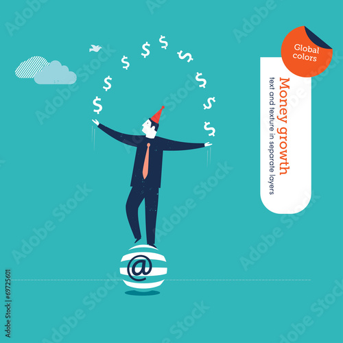 Vector juggler with money signs