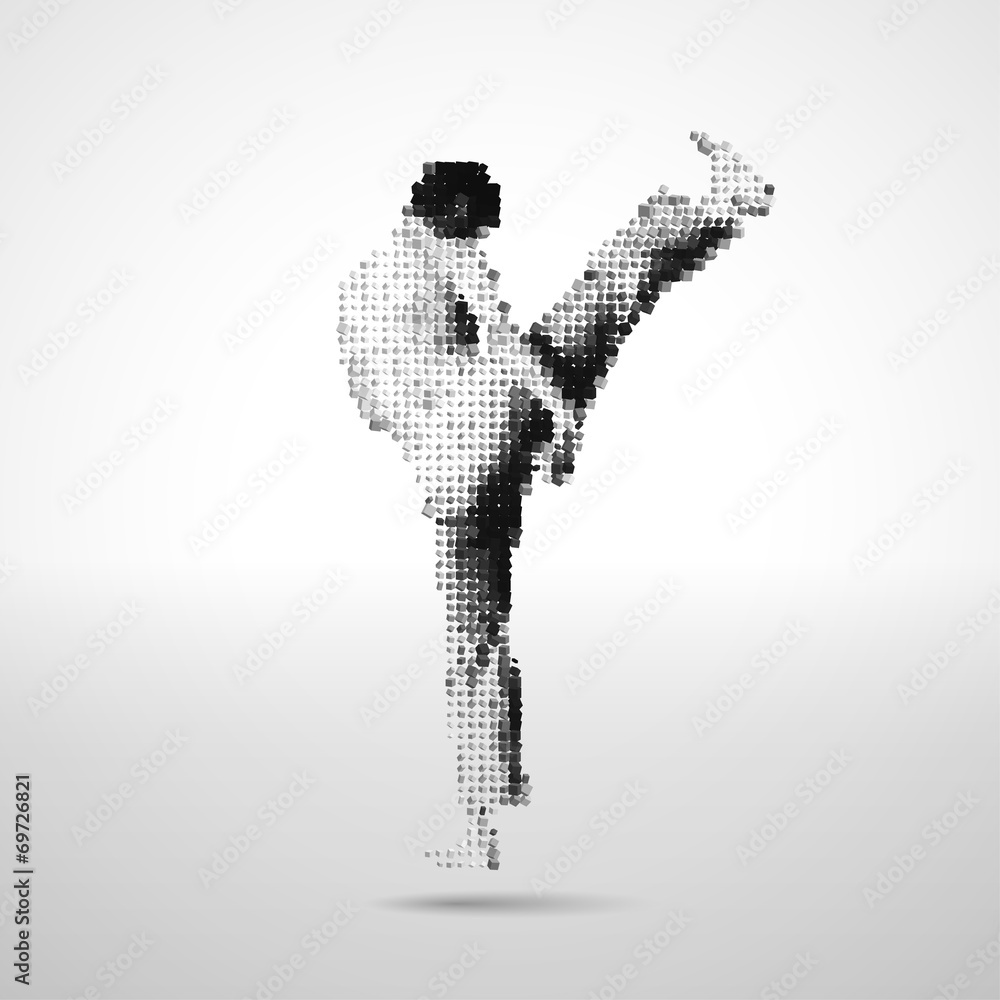 Mosaic vector sportsman made of cubes Mosaic vector sportsman made of cubes