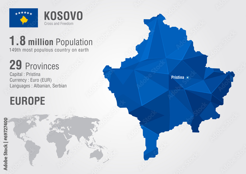 Kosovo World Map With A Pixel Diamond Texture Stock Vector Adobe Stock 1000 F 69727400 XZtmRE8XNfVP4u5JY5MpmtYjkl0z9JzX 