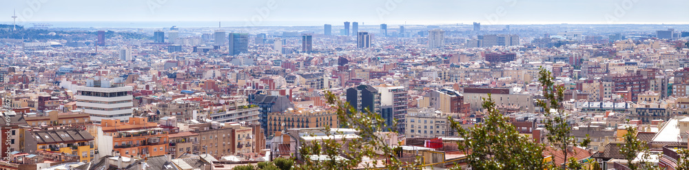 Top panoramic view of Barcelona