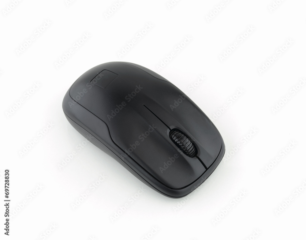 Black computer mouse isolated on white background Black computer mouse isolated on white background