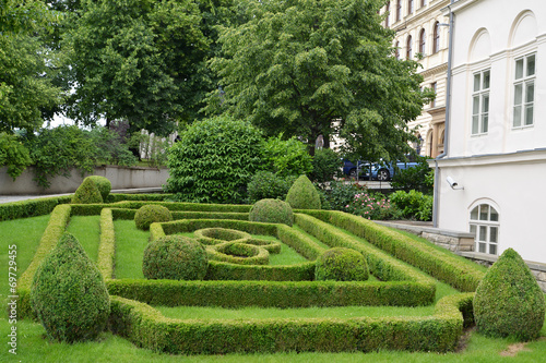 Figured cutting of bushes in Prague