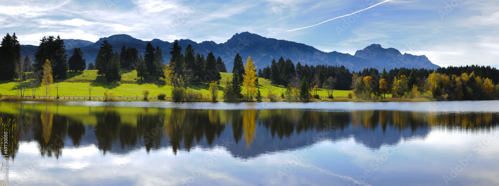 Plakat Panorama Landschaft in Bayern
