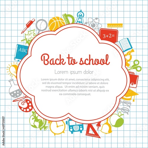 Back to school colorful background
