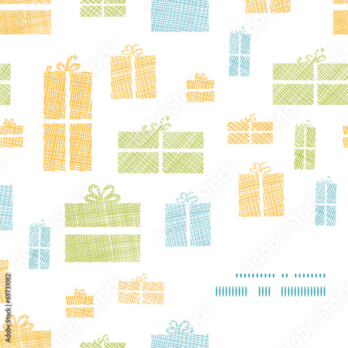 Colorful gift boxes textile texture frame corner pattern