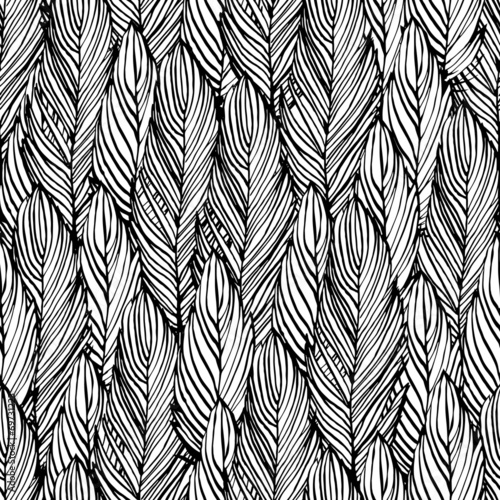 Outline feather seamless pattern