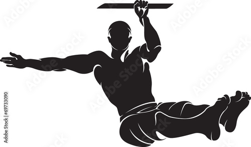 Sporty man doing street workout exercise