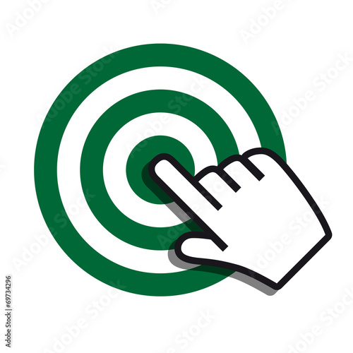 Achieving goal icon green gray colors