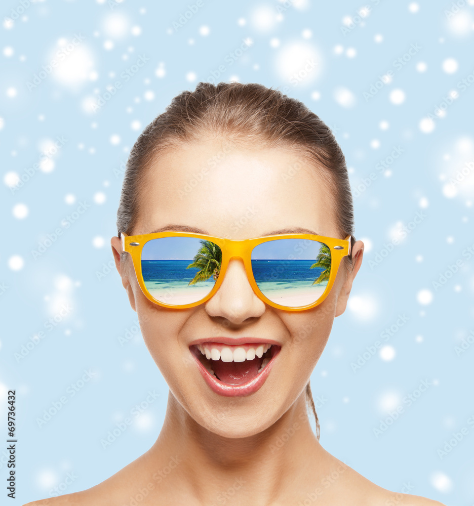 happy screaming teenage girl in shades happy screaming teenage girl in shades