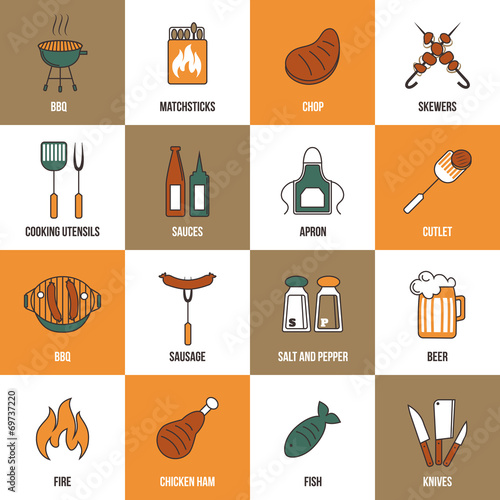 Bbq Line Icons