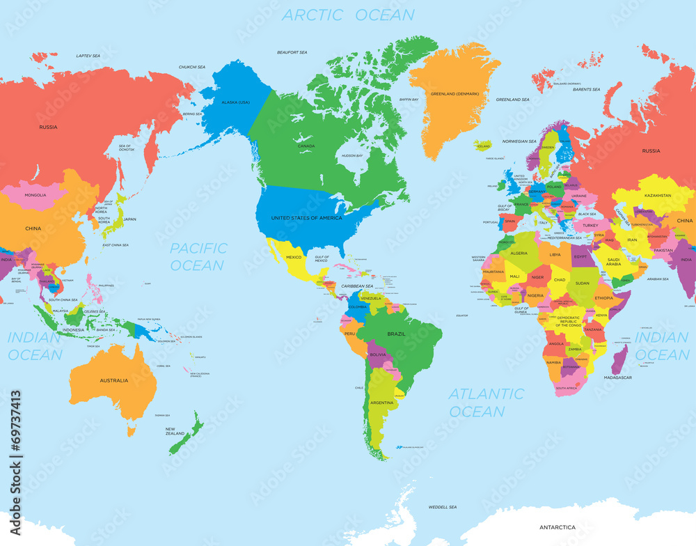 Fototapeta premium Świat mapy amerykańskiej