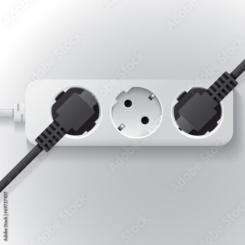 Electrical stipe with plugs