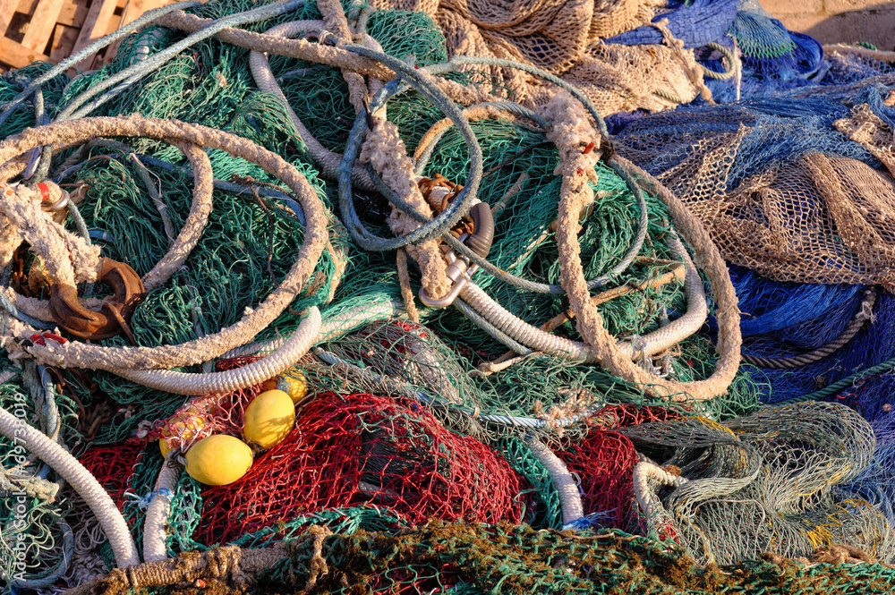 Fischernetze im Hafen von Cala Rajada, Mallora