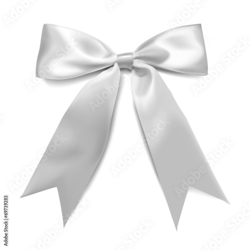 White ribbon and bow.