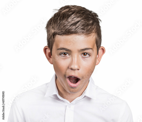 Man shocked surprised in disbelief, wide open mouth