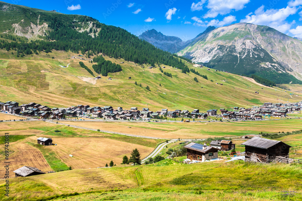 view of Livigno valley in summer