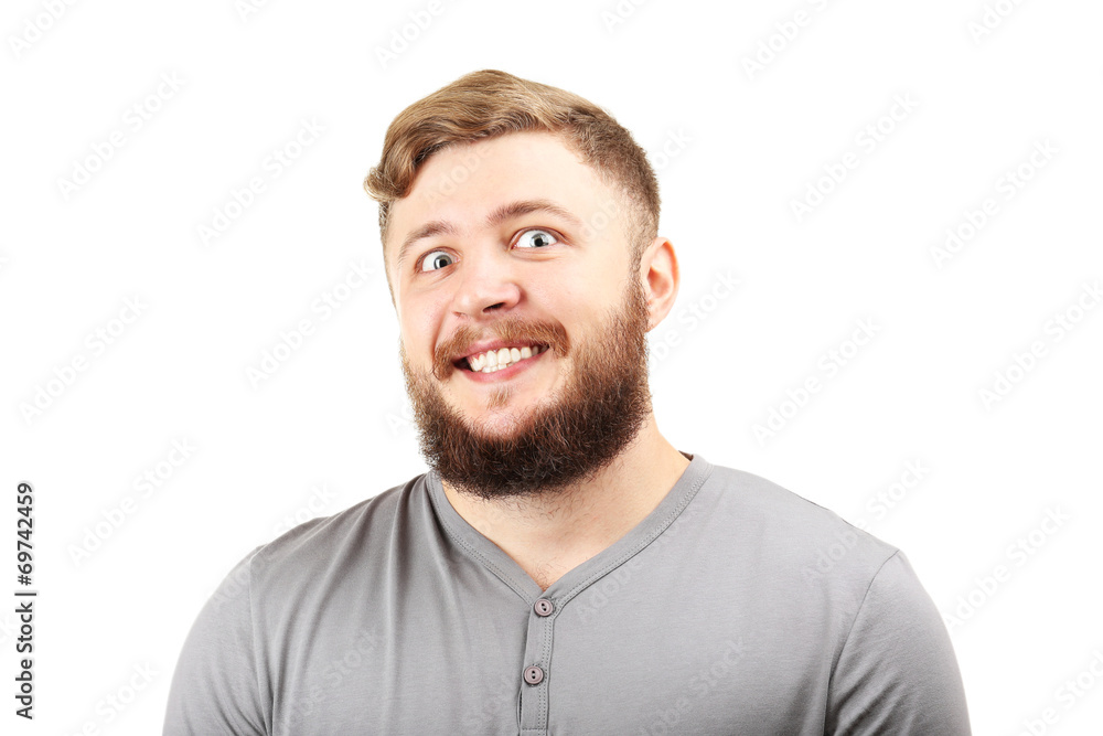 Portrait of handsome man with beard isolated on white Portrait of handsome man with beard isolated on white