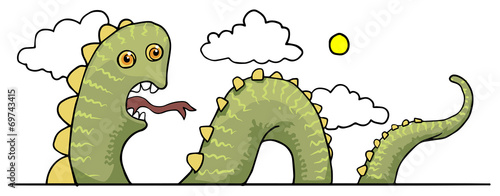Funny sea snake, dragon