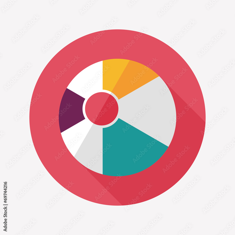 Beach ball flat icon with long shadow Beach ball flat icon with long shadow