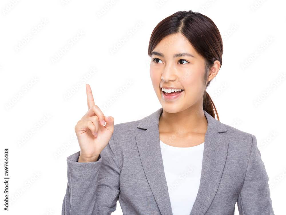 Asian businesswoman think of idea Asian businesswoman think of idea