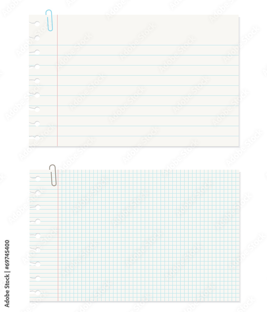 Note Paper with Clip on White Background Note Paper with Clip on White Background