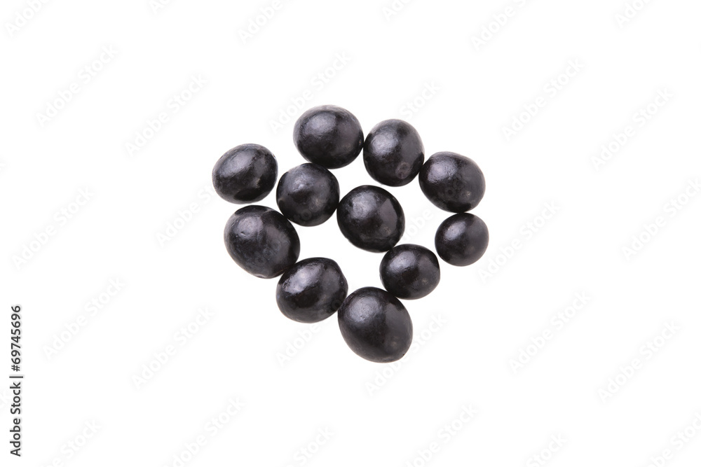 Group of black cherries, isolated on white background. Group of black cherries, isolated on white background.
