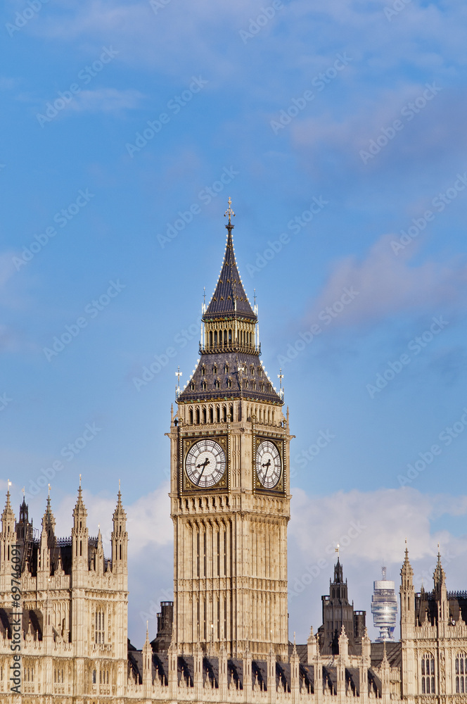 Big Ben tower clock at London, England Big Ben tower clock at London, England
