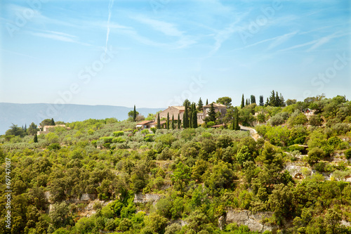 The villa on top of hill near from Gordes, Provence, France