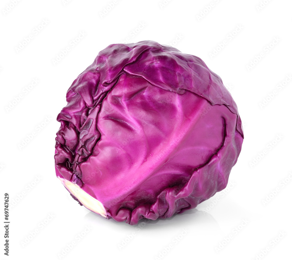 Fototapeta premium head of red cabbage on a white background